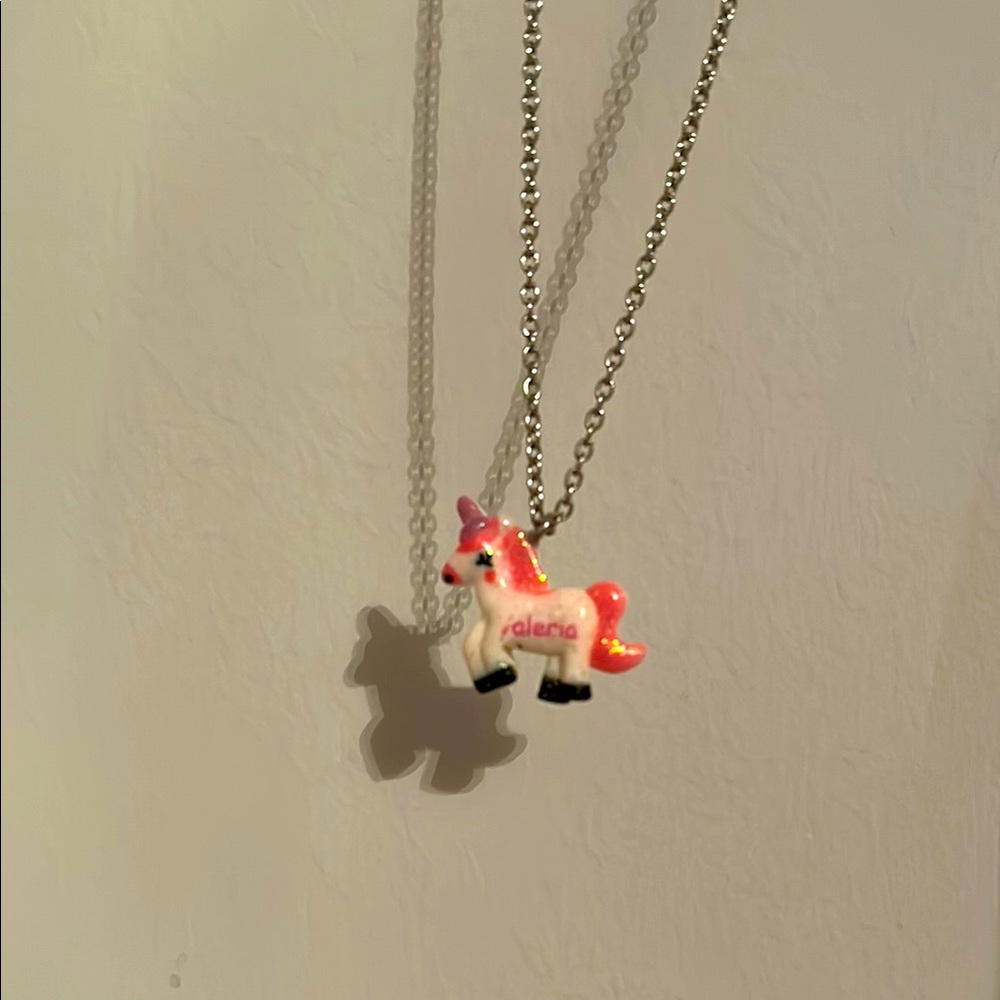 Unicorn Necklace for Kids - name Valeria
